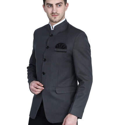 TAHVO Grey Bandgala Blazer with Hanky 