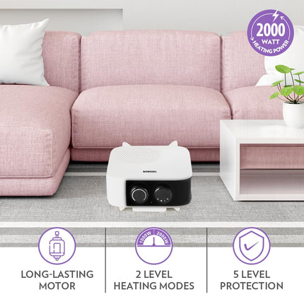 Borosil 2000W Blitz Portable Electric Fan Room Heater (Made in India) | Variable Temperature Control, Horizontal & Vertical Placement | Room Heater Blower, Overheat Protection | 1 Year Warranty 