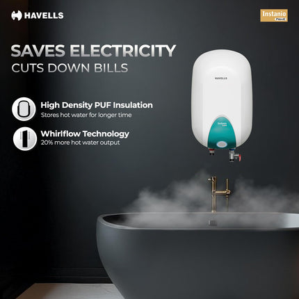 Havells Instanio Prime 25L Storage Water Heater(Geyser)|Faster Heating|Safer to use|Saves electricity|Engineered for Hard Water|Color Changing LED Indicator|Anti Rust Tank|Heavy Duty Heating Element 