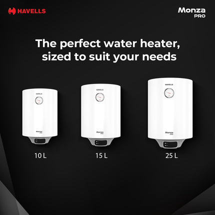 Havells Monza Pro 25L Storage Water Heater(Geyser)|Faster Heating|Safer to use|Saves electricity|Engineered for Hard Water|Endurashield Coated Anti Rust Tank|Whirlflow Technology|High Rise suitable 