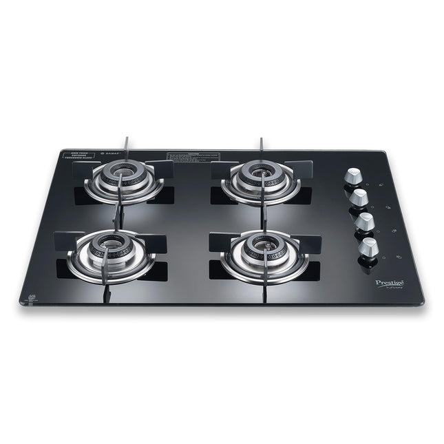 Prestige Marvella Hob Black Al - 4B (With Glass Top, 4 Unit Burners & Auto Ignition) 