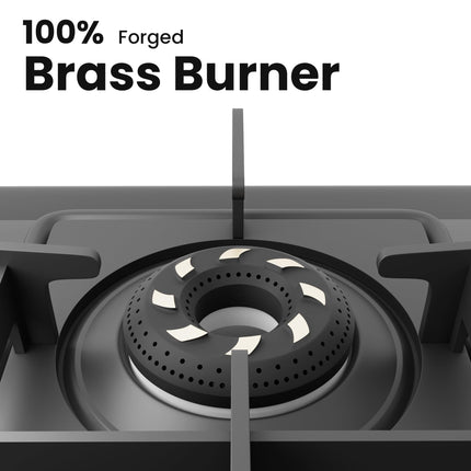 Sunshine Magnite Gas Stove | 4 Burner Glass Hob Top Cooktop | Warranty By Sunshine - 5 Year On Glass & Burner And 10 Year On Valve, Manual Ignition, SABAF, LPG Ready & PNG Compatible (Premium - Black) 