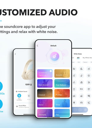 Soundcore by Anker Q20i Hybrid ANC Wireless Over Ear Headphones White