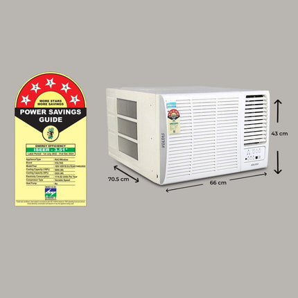 Voltas 1.5 Ton 5 Star, 2-in-1 Adjustable Mode Window AC (Copper Condenser, Inverter Compressor, Anti-Freeze Thermostat, 2023 Model, AC 1.5T 185V Vertis Elite, White) 
