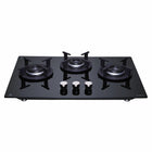 Elica 60cm 3 Burner Auto Ignition Hob | RG FLEXI HCT 360 DX LOTUS BK | Italian Sabaf Burners & Valves | Cast Iron Pan Support | Scratch-Resistant Black Glass | 2 Yr Warranty 