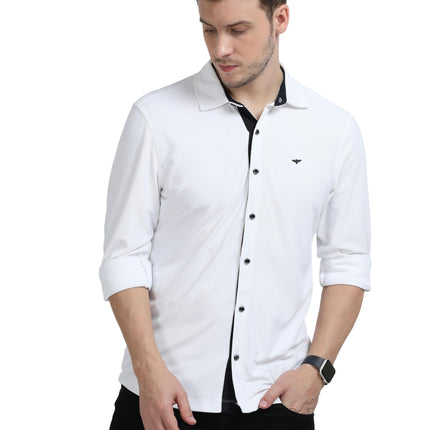 STELLERS Men's Premium Full Sleeve Shirt | Feather Touch Feel| Regular Fit| Odour Resistant| Anti-Static| Wrinkle Free| Quick Dry | Stretchable| Lightweight| Sweat-Proof White 