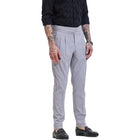 SNITCH Men's Light Grey Ankle Length Gurkha Slim Fit Mid Rise Trousers, 32 