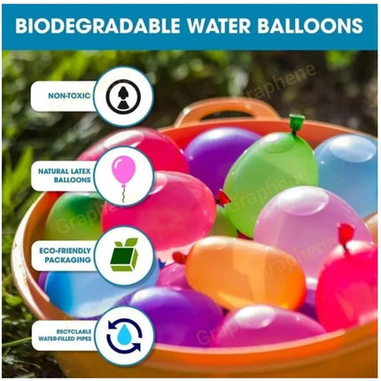 GRAPHENE Set of 3 Bunch 111 Holi Magic Water Balloons/Multicolor Automatic Fill and Tie Magic Water Balloons for Holi- Quick Fill, Easy Tie, No Mess, Fun For Kids (111 Balloons) 