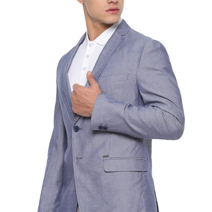 Van Heusen Men's Cotton Blazer (VSBZWSLF912968_Blue_40) 