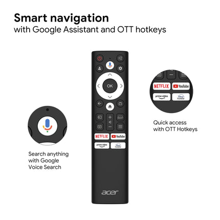 acer 139 cm (55 inches) Advanced I Series 4K Ultra HD Smart LED Google TV AR55GR2851UDFL (Black) 
