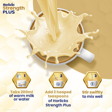 Horlicks Strength Plus- Vanilla| Balanced Nutrition to Regain Strength|High Fibre & Protein,Powder,1 count,350 grams 
