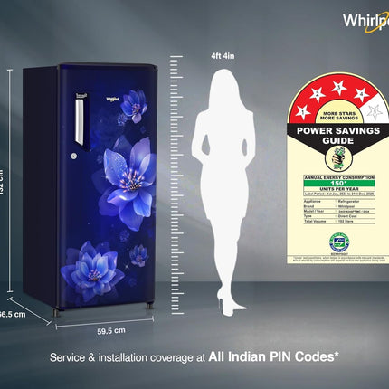 Whirlpool 192 L 4 Star Icemagic Powercool Direct-Cool Single Door Refrigerator (215 IMPC PRM 4S SAPPHIRE MULIA-Z) 