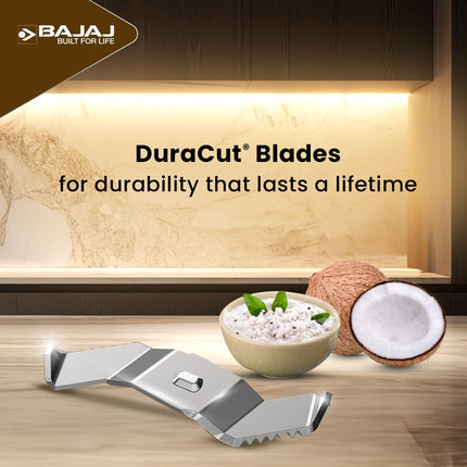 Bajaj Rex Ninja Series 4 Jar 500W Mixer Grinder | DuraCut Blades | 2-In-1 Function Blade In Dry Jar | 2 Yrs Warranty 【Black/Grey】 