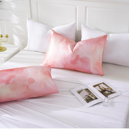 MR&HM Satin Pillowcase for Hair and Skin, Silk Satin Pillowcase 2 Pack, King Size Pillow Cases Set of 2, Silky Pillow Cover with Envelope Closure (20x40, Dream Pink) 
