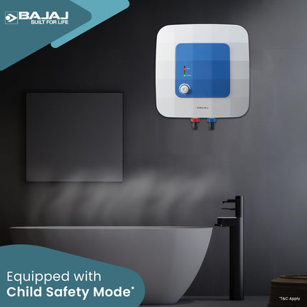 Bajaj Compagno 2000 W 10 Litre Vertical Storage Water Heater| Star Rated Geyser| Water Heating With Titanium Armour & Swirl Flow Technology| Child Safety Mode|2-Yr Warranty By Bajaj 【White & Blue】 