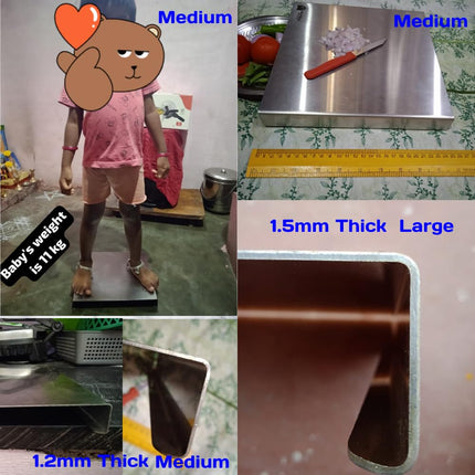 ALFRIDA WORLD Steel Chopping Board – 1st Time in India -New Launch | ISO Certified Sockist’s 202 Grade Stainless Steel Chopping Board Large | Heavy-Duty Chopping Board Steel | 30 Year Warranty (M) 