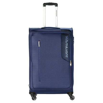 Kamiliant by American Tourister KAM KOJO 79 cms Large Check-in Polyester Soft Sided 4 Wheels 360 Degree Rotation Luggage/Suitcase/Trolley Bag (Blue), Trolley Bags for Travel 