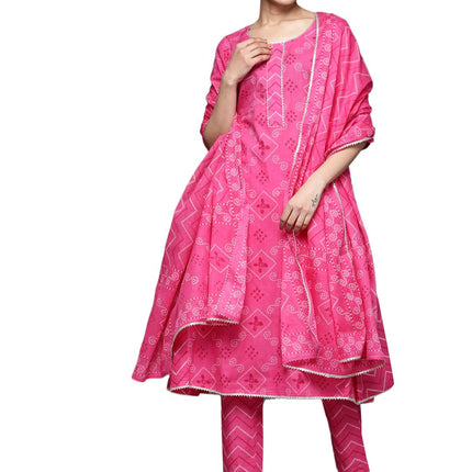 Libas Women's Cotton Kurta Sets (33127O_Magenta 