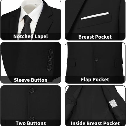 Random Stripe Blazer for Men Casual Mens Suit Jacket Slim Fit Men's Suit Outfit Notch Lapel Men's Sport Coats & Blazers (in, Numeric, 40, 40, Black) 