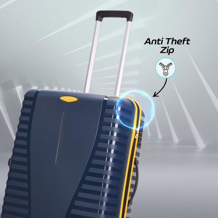 Aristocrat Medium Airpro Plus Check-in 66 Cm() 8 Wheel Spinners Trolley Bags for Travel Hard Case Luggage, Lightweight Bag with TSA Lock & Anti-Theft Zipper(Blue), Black 