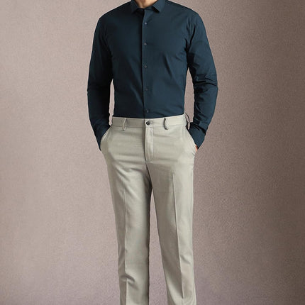 Louis Philippe Men's Solid Slim Fit Shirt (LASFASSPM79184_Blue 