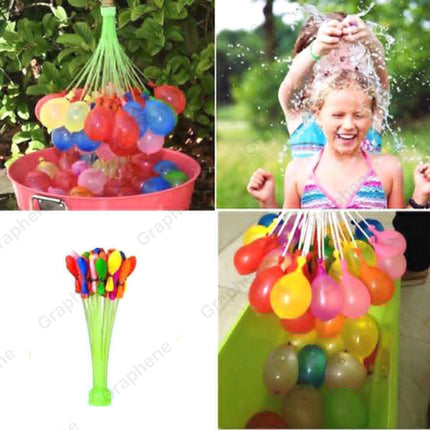 GRAPHENE Set of 3 Bunch 111 Holi Magic Water Balloons/Multicolor Automatic Fill and Tie Magic Water Balloons for Holi- Quick Fill, Easy Tie, No Mess, Fun For Kids (111 Balloons) 