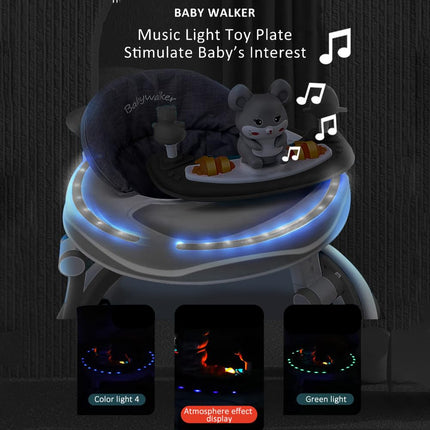 StarAndDaisy 360 Baby Walker 6-24 Months / 7 Level Height Adjustment Walker for Kids Boy and Girl with Intergrated RGB Lights, Switchable Food & Musical Toy Tray/Premium Baby Activity Walker 
