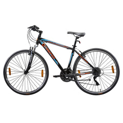 FIREFOX Athelio 700C 21 Speed Bicycle for Mens | Front Suspension | Alloy Frame | Alloy V Brake | 98% Assembled Cycle | Color - Black 