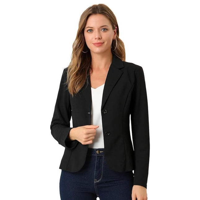 Casual & Formal Single-Breasted Blazer Regular Fit Stylish Blazer for Womens (in, Alpha, 2XL, Regular, Black) 