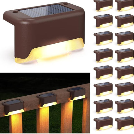 IDELLA Solar Deck Lights Outdoor, Solar Step LED Waterproof Lighting for Outdoor Deck, Patio, Driveway (Warm White) (4) 
