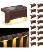 IDELLA Solar Deck Lights Outdoor, Solar Step LED Waterproof Lighting for Outdoor Deck, Patio, Driveway (Warm White) (4) 