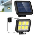 Solar Light Outdoor with Motion Sensor, Solar Light + Solar Panel Separate Design with 4m Cable for Home Garden Balcony, Waterproof 120 LED Solar Wall Light with 120° Lighting Angle Night Spotlight 