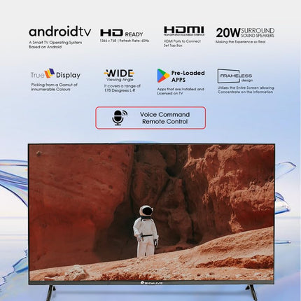 SKYLIVE 80 cm (32 inches) Bezel-Less Smart Android TV (SL32PROV) with Voice Command Remote SL4000 (2024 Model) 