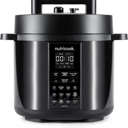 Nutricook Stainless Steel Smart Pot 2, 1000W, 9 In 1 Instant Programmable Electric Pressure Cooker, Slow Cooker, Rice Cooker, Steamer, Saute Pot, Warm Food, Smart Lid (Smart Pot 6 Litre) 