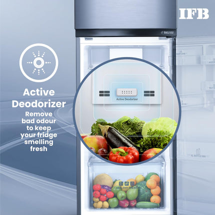 IFB 241L 3 Star Frost Free Advanced Inverter Double Door Refrigerator (Eco Cool IFBFF-2913DBSE, Brush Grey, 7 in 1 Multi Mode with 360 Degree Cooling) 