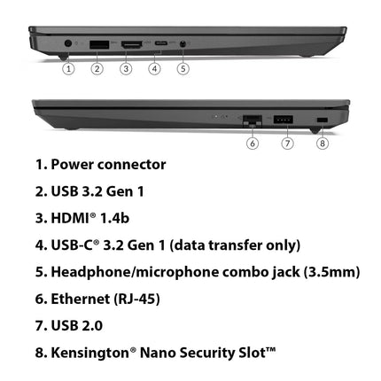 Lenovo V15 Intel Celeron N4500 15.6" (39.62 cm) FHD (1920x1080) Antiglare 250 Nits Thin and Light Laptop (8GB RAM/256GB SSD/Windows 11 Home/Black/1Y Onsite/1.7 kg), 82QYA00MIN 