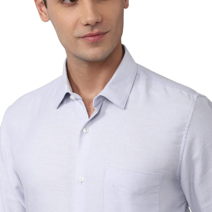 Peter England Men's Solid Slim Fit Shirt (PESFOSLPE40563_Size(44) Blue 