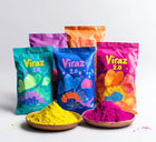 Nivasam Mor Pankh Herbal Holi Gulal - Orange | Yellow | Red | Pink and Green - Holi Items- Pack of 5-80gm x 5 - Holi Gift Pack -for Family, Party, Silky, Soft & Skin Friendly, 100% Safe 