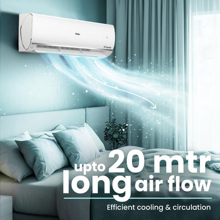 Haier 1.5 Ton 5 Star Triple Inverter Split AC (4850 W, Copper, 7 in 1 Convertible, 4-Way Swing, Frost Self Clean, HD Filter, Cools at 60°C, 20 Mtr. Air Throw - HSU18K-PYSS5BN-INV, 2024 Model - White) 
