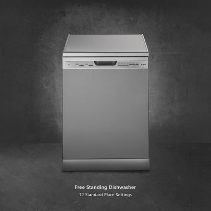 KAFF Centra 12 Place Settings Free Standing Dishwasher with Digital Display, 3 Stage Filtration (DW Centra 60, Silver) 