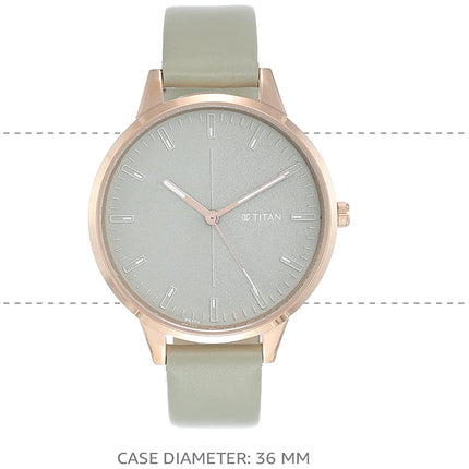 Titan Women's Precision Simplicity Analog Watch: Green Gradient Dial with Leather Strap-NS2648WL01 