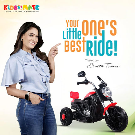 Kidsmate X-Power Ultimate Fun Electric Bike for Kids | 6V 4AH Battery, Dual Suspension with LED Lights & Comfy Backrest | Battery Bike for Kids for Ages 1-5 Years 