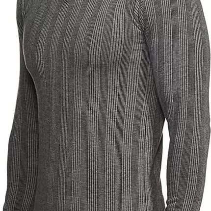 ADAM PHILLIP Ultra Thin, Full Sleeve, V-Neck, Thermal Undershirt with 4-Way streatch Technology, for Men and Women (Grey_X-Large) 