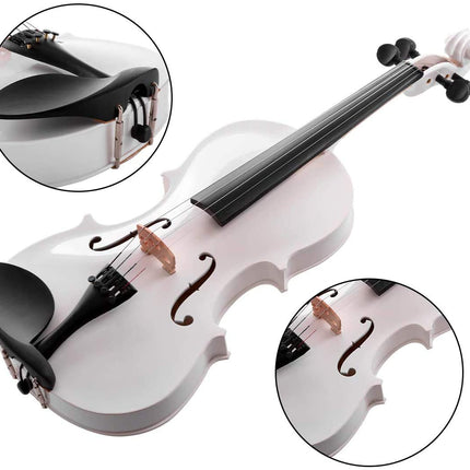 Kadence, Vivaldi 4/4 Violin With Bow, Rosin, Hard Case V001 (White) 