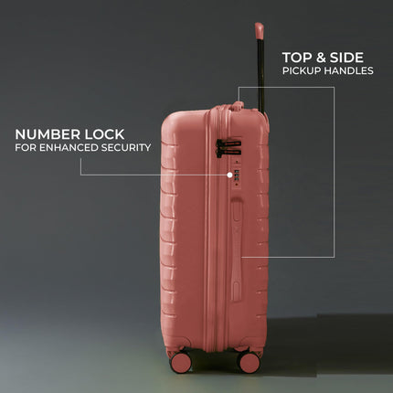 Nasher Miles Vienna Hard-Sided Polypropylene Cabin Luggage Pink 20 Inch |55cm Trolley Bag Small 