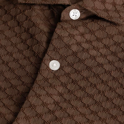 SNITCH Ludvig Light Brown Textured Shirts 