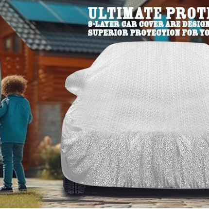 Auto Hub 100% Water Resistant Car Cover Compatible with Honda City I-VTEC (Model : 2014-2019)-(Fabric: Polyester-Cotton Coating, Color:-Matelic Silver) 