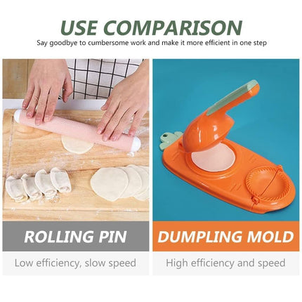 Vmoni 2-in-1 Dumpling Maker, Momo Maker, Gujiya Maker Machine, Momo Maker Machine, Kajjikayalu Karanji Maker, Samosa Maker, Skin Press Mould for Ghughra with Dumpling Puri Maker (Multi) 
