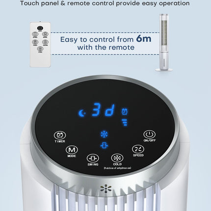 HIFRESH Air Cooler for Home, 107CM Tower Cooler w/Remote & LED Touch Screen, 4 Mode & 3 Speed, 12H Timer, 26 Feet Air Delivery, 4L Water Tank, 4 Ice Packs, 70° Swing Control, 80W Low Power Consumption 