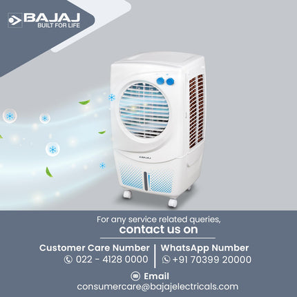 Bajaj PX 97 Torque New 36L Personal Air Cooler For Home|Honeycomb Pad|High Speed Fan |30Ft Powerful Air Throw|Inverter compatible |Portable Cooler-Room|3-Yr Product 2-Yr Pump 1-Yr Motor Warranty|White 